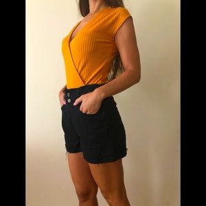 Zara denim paperbag shorts